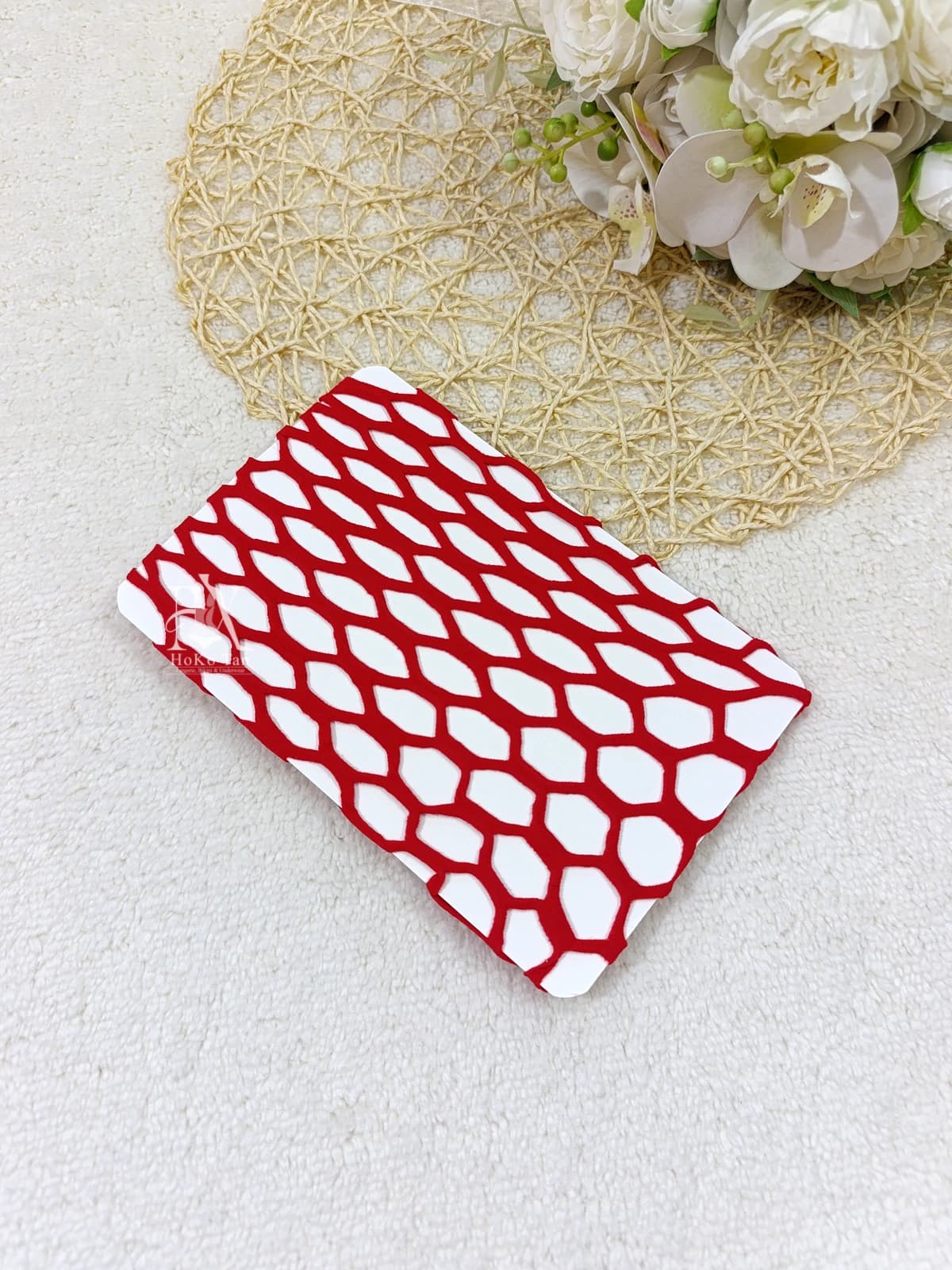 بادی زنانه فاق باز کشسان سوراخ دار قرمز کد 815092 — تصویر ۲
