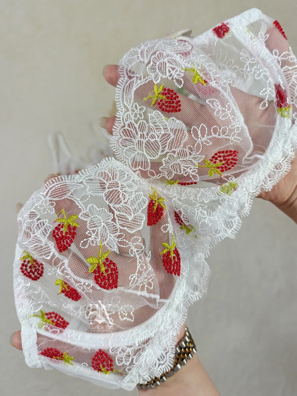 ست شورت و سوتین فانتزی توت فرنگی برجسته کد 6506 — تصویر ۴