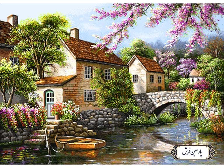 نخ و نقشه تابلو فرش منظره پل و رودخانه جدید – کد NV850