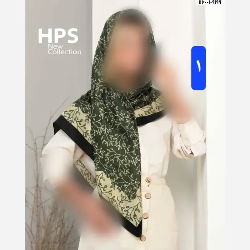 روسری نخی کشمیر قواره 120 دور دست دوز بهاره — تصویر ۶