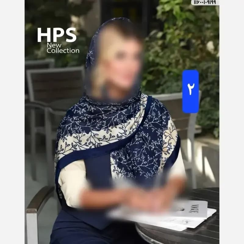 روسری نخی کشمیر قواره 120 دور دست دوز بهاره — تصویر ۷