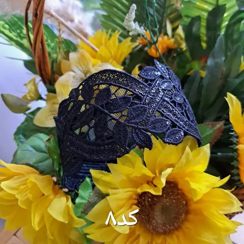 تل مجلسی گیپور وارداتی سه بعدی طرح گل رنگ صورتی روشن — تصویر ۸