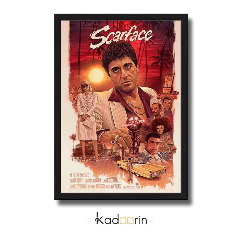 تابلو فیلم صورت زخمی (Scarface) طرح وینتیج