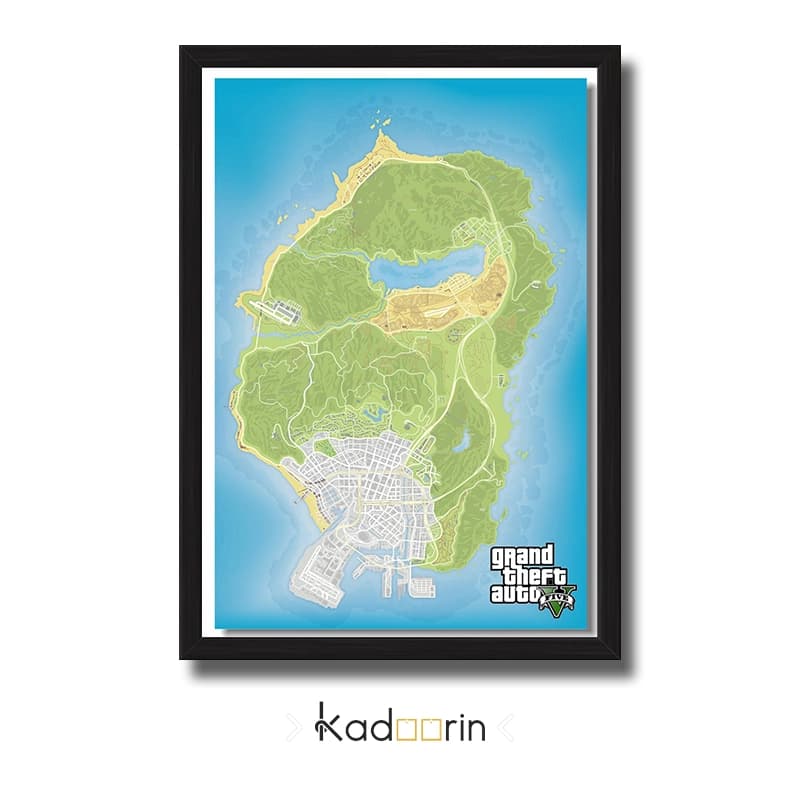 تابلو نقشه جی تی ای وی (GTA V) رنگی