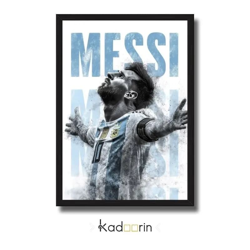تابلو مسی با پیراهن آرژانتین طرح تایپوگرافی MESSI