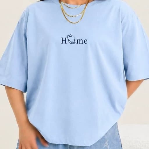 تیشرت باکسی home زنانه و دخترانه کد 189