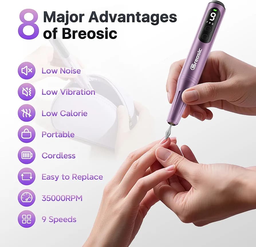 سوهان ناخن شارژی برند Breosic مدل RA-203 — تصویر ۳