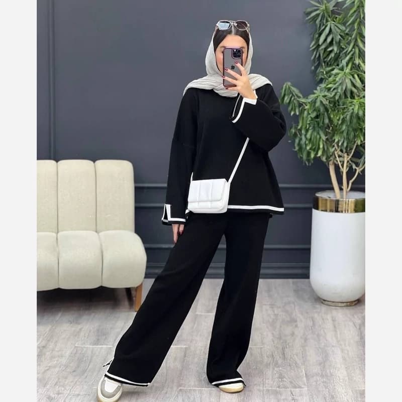 ست بافت پیراهن شلوار زنانه کد 148