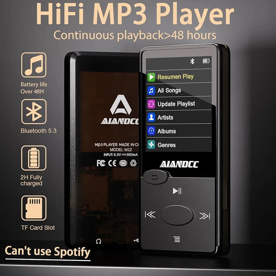 موزیک پلیر Mp3 برند AIANDCC مدلM12 — تصویر ۳