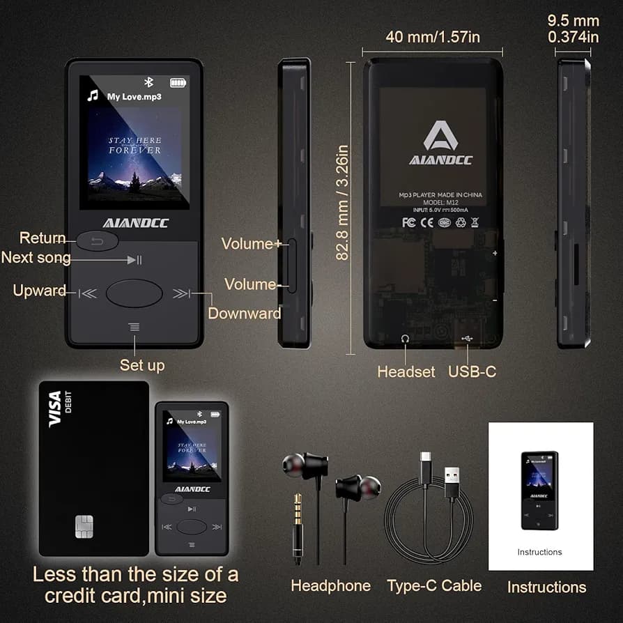 موزیک پلیر Mp3 برند AIANDCC مدلM12 — تصویر ۲