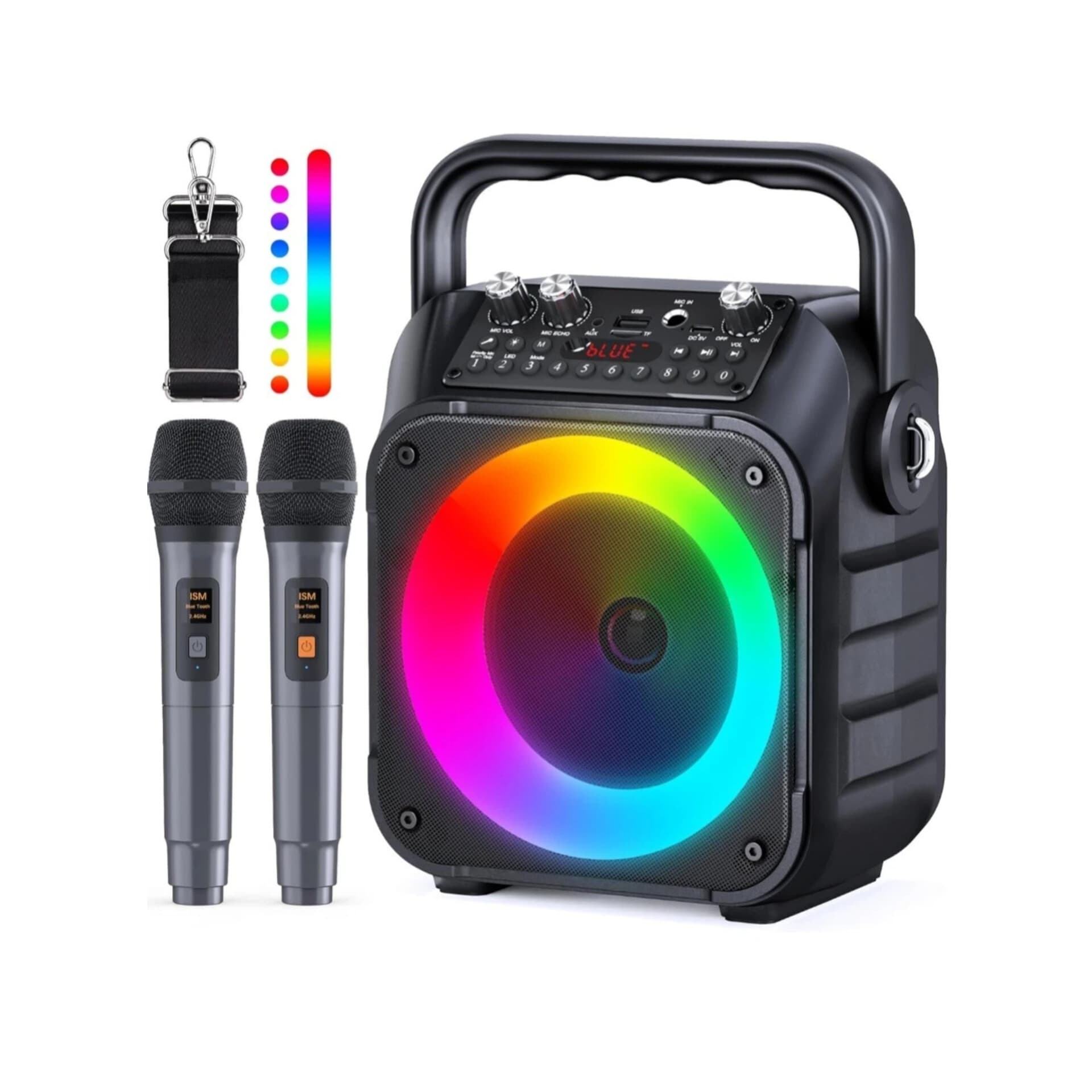 اسپیکر کارائوکه با دو میکروفون بی سیم مدل K9-M