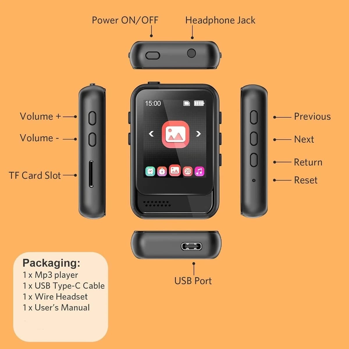 موزیک پلیر Mp3 برند ColorCool m8 — تصویر ۴