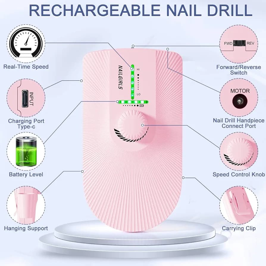 سوهان ناخن برقی برند NAILGIRLS مدل T18 — تصویر ۳