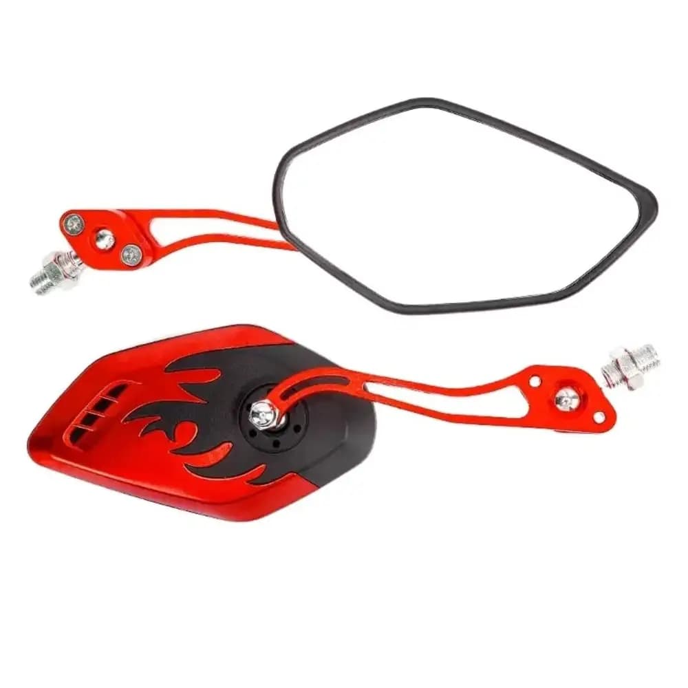 آینه بغل موتورسیکلت اسپرت CNC طرح شعله (Flame Design) — تصویر ۳