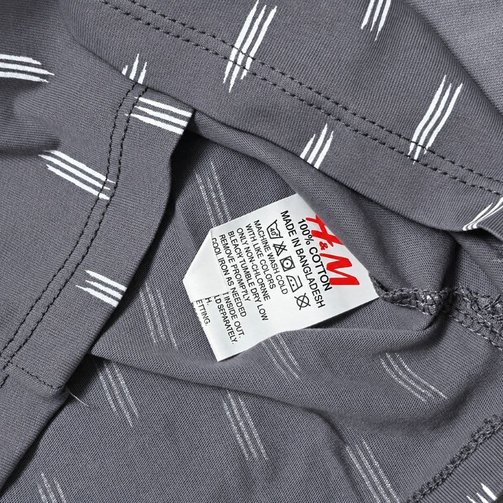 ست تاپ و شلوارک نخی طوسی برند H&M مدل ماکرو دش سایز S کد 3420 — تصویر ۴