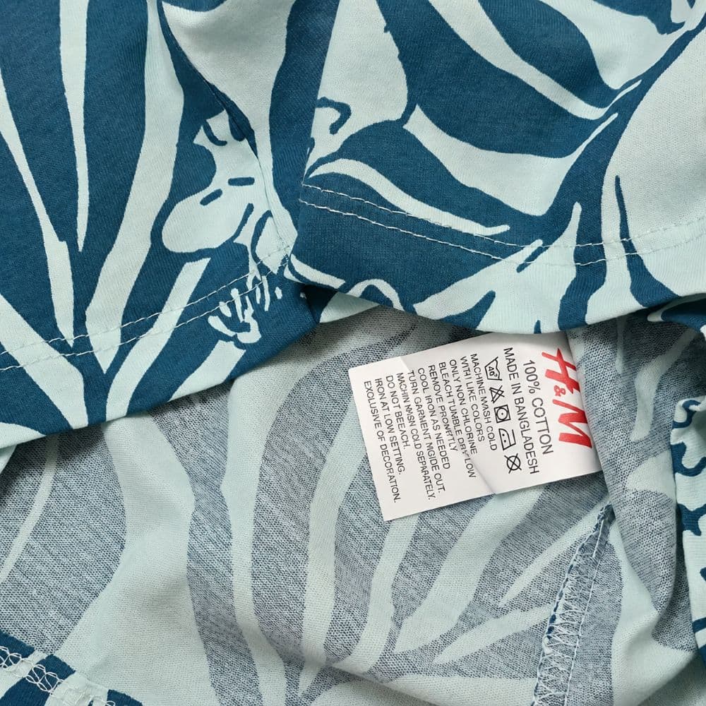 ست تاپ و شلوارک نخی سبز آبی برند H&M مدل اسنوپی سایز M کد 3414 — تصویر ۵