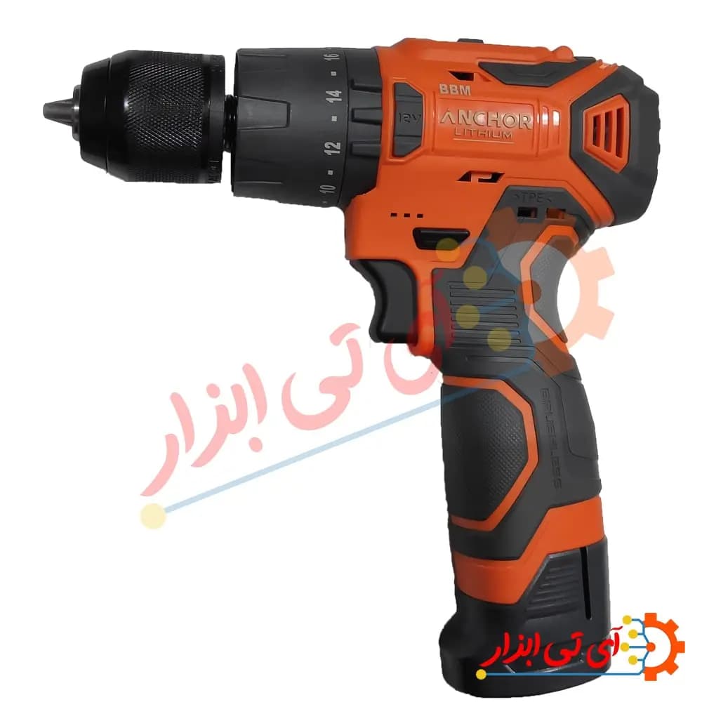 دریل شارژی چکشی براشلس 12 ولت آنکور دو باتری مدل DCE12