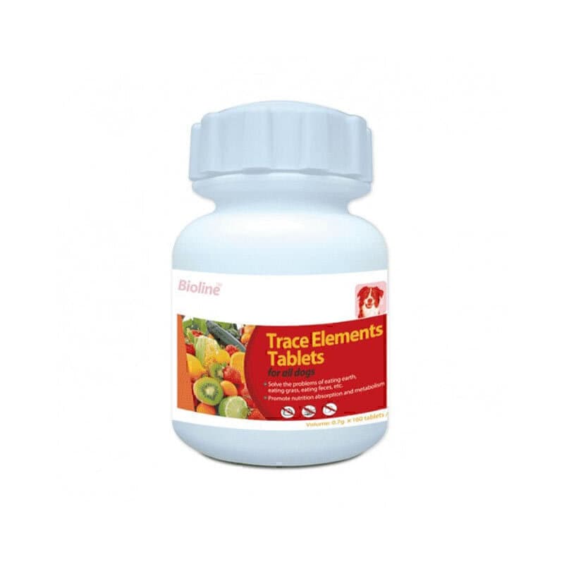 قرص تقویتی و مکمل سگ بایولاین Bioline Trace Elements Tablets بسته ۱۶۰ عددی