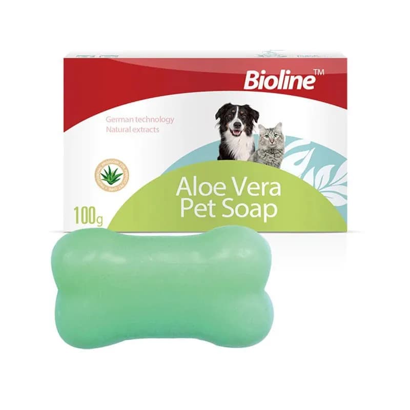 صابون آلوئه ورا بایولاین برای گربه و سگ Bioline Cat Dog Aloe Vera Bath Soap