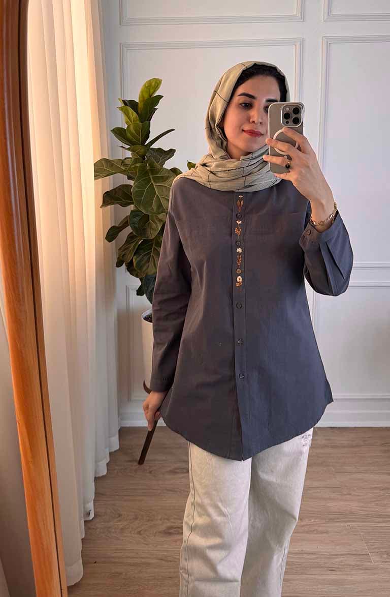 شومیز گلدوزی سایه کد 1155