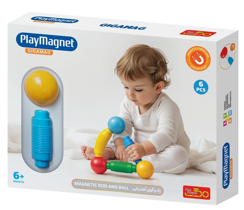 بازي گیگا مگ 6 قطعه (پلی مگنت) جعبه ای Pwmagnet
