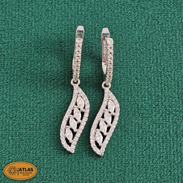 سرویس نقره زنانه میکرو با نگین های برلیان 16.9 گرمی نقره اصل 925 — تصویر ۵