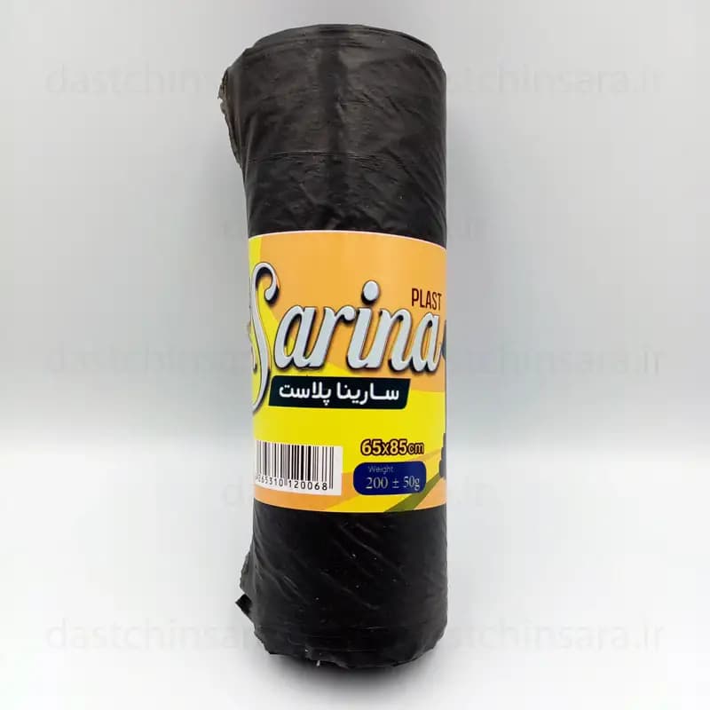 کیسه زباله رولی رنگ مشکی ابعاد 65 در 85 ساریناپلاست