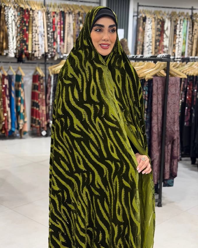 قواره چادر رنگی حریر مخمل ابریشم طرح 1