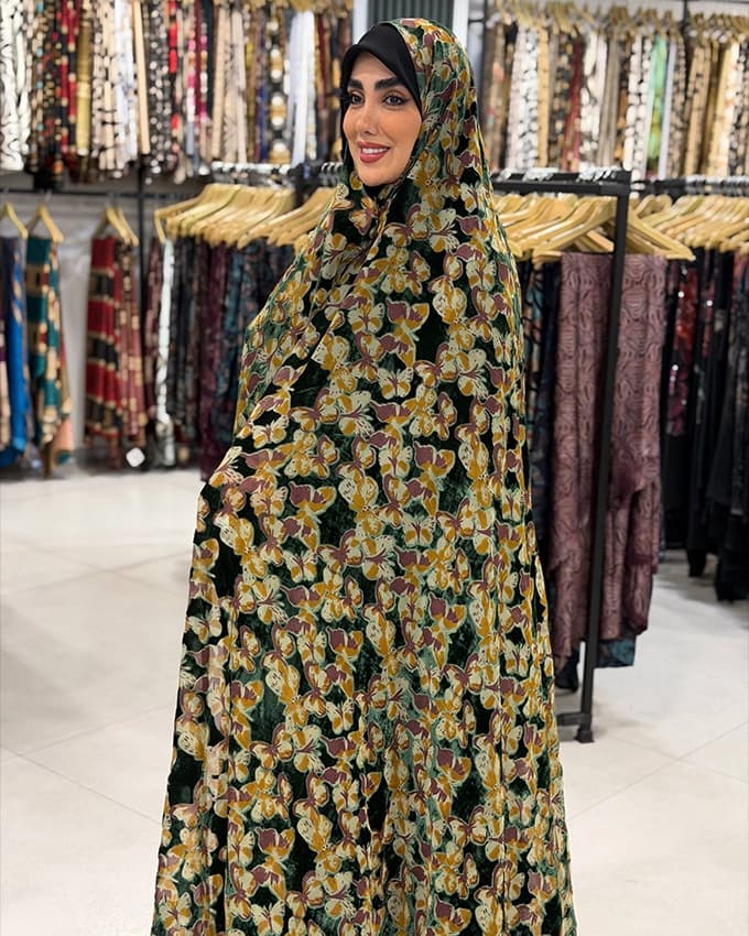 قواره چادر رنگی حریر مخمل ابریشم طرح 4