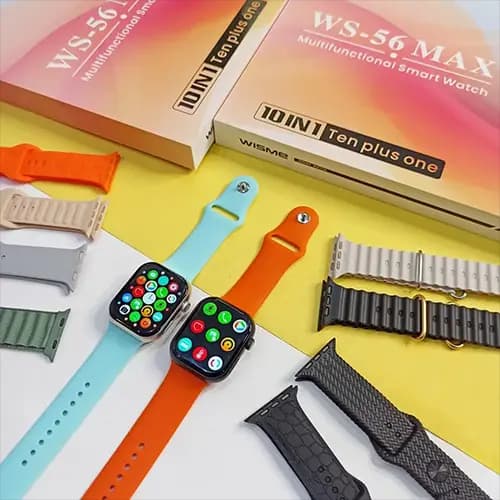ساعت هوشمند برند WISME طرح اپل واچ سری 9 مدل WS-56 MAX با 10 عدد بند — تصویر ۲