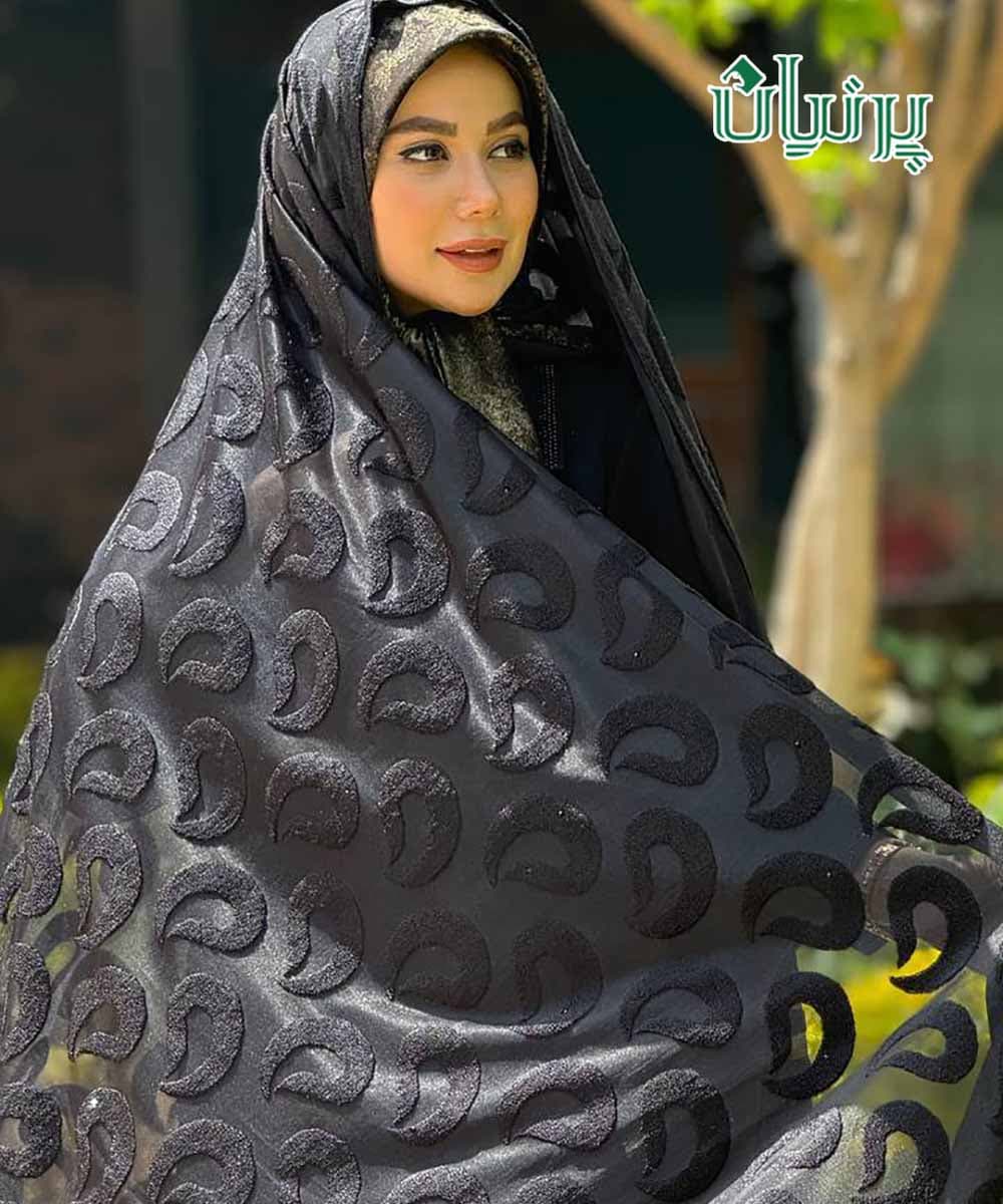 چادر قواره گیپور مخمل گل برجسته 4