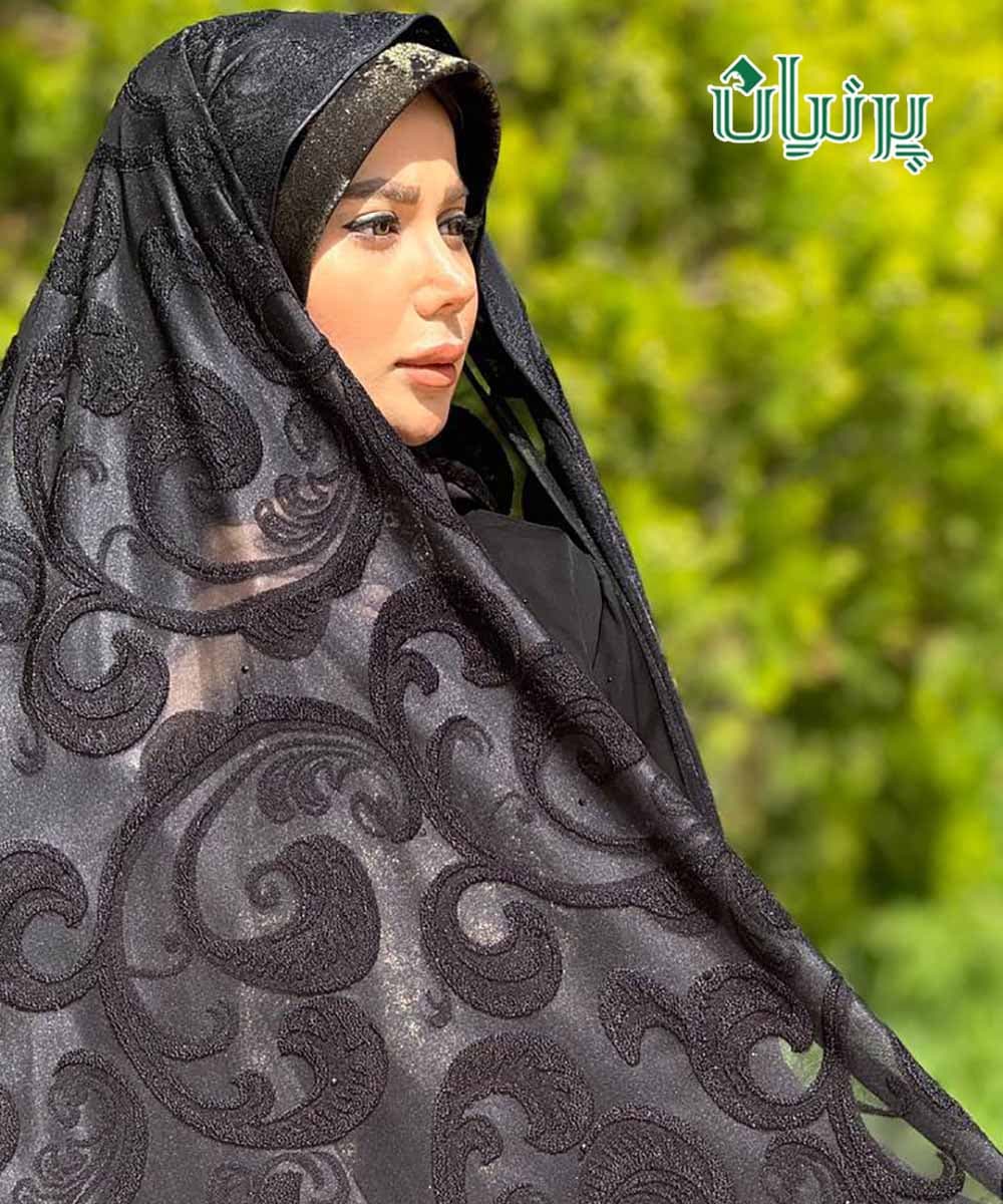 چادر قواره گیپور مخمل گل برجسته 1