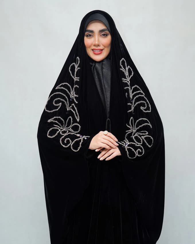 چادر عربی جده مخمل ونوس ایتالیا ارغوان