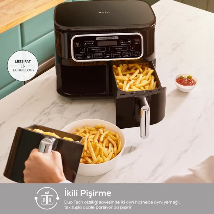 هواپز رژیمی کاراجا مدل Air Pro Cook Duo Köz کرم — تصویر ۷