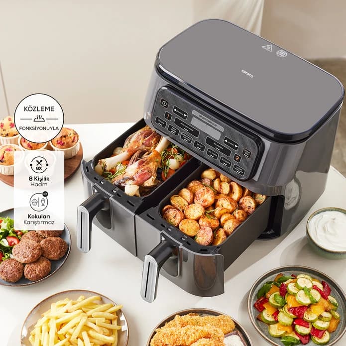 هواپز رژیمی کاراجا مدل Air Pro Cook Duo Köz مشکی — تصویر ۷