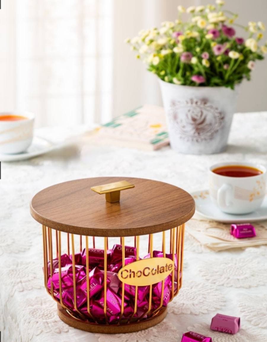 شکلات خوری فلزی درب چوبی بلوط