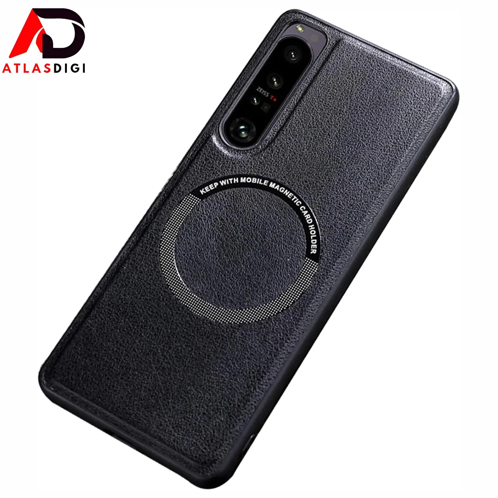 کاور چرمی کوگو مدل لکسوری مناسب برای گوشی سونی Xperia 1 IV – رنگ مشکی (پشتیبانی از MagSafe)