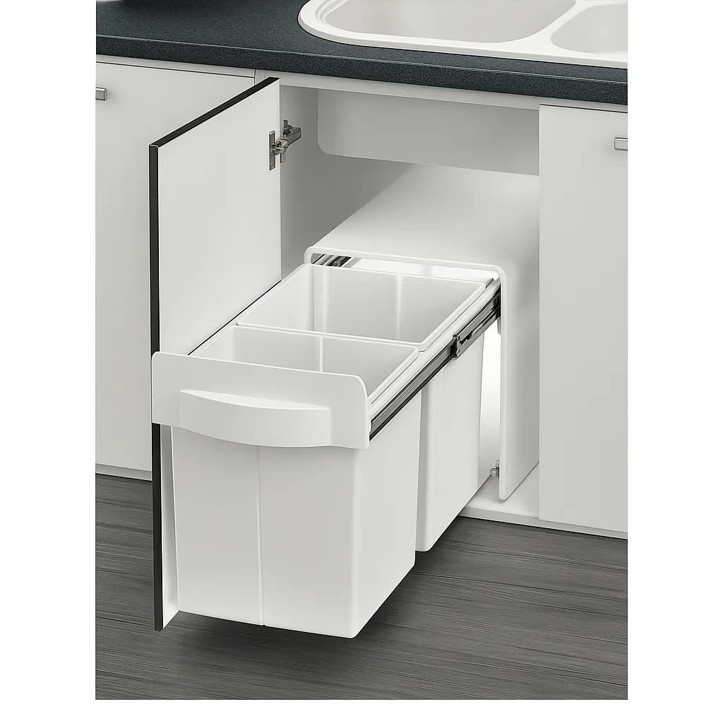 سطل 2 قلو ریل از کف زیر سینک آرام بند ملونی کد(9128)