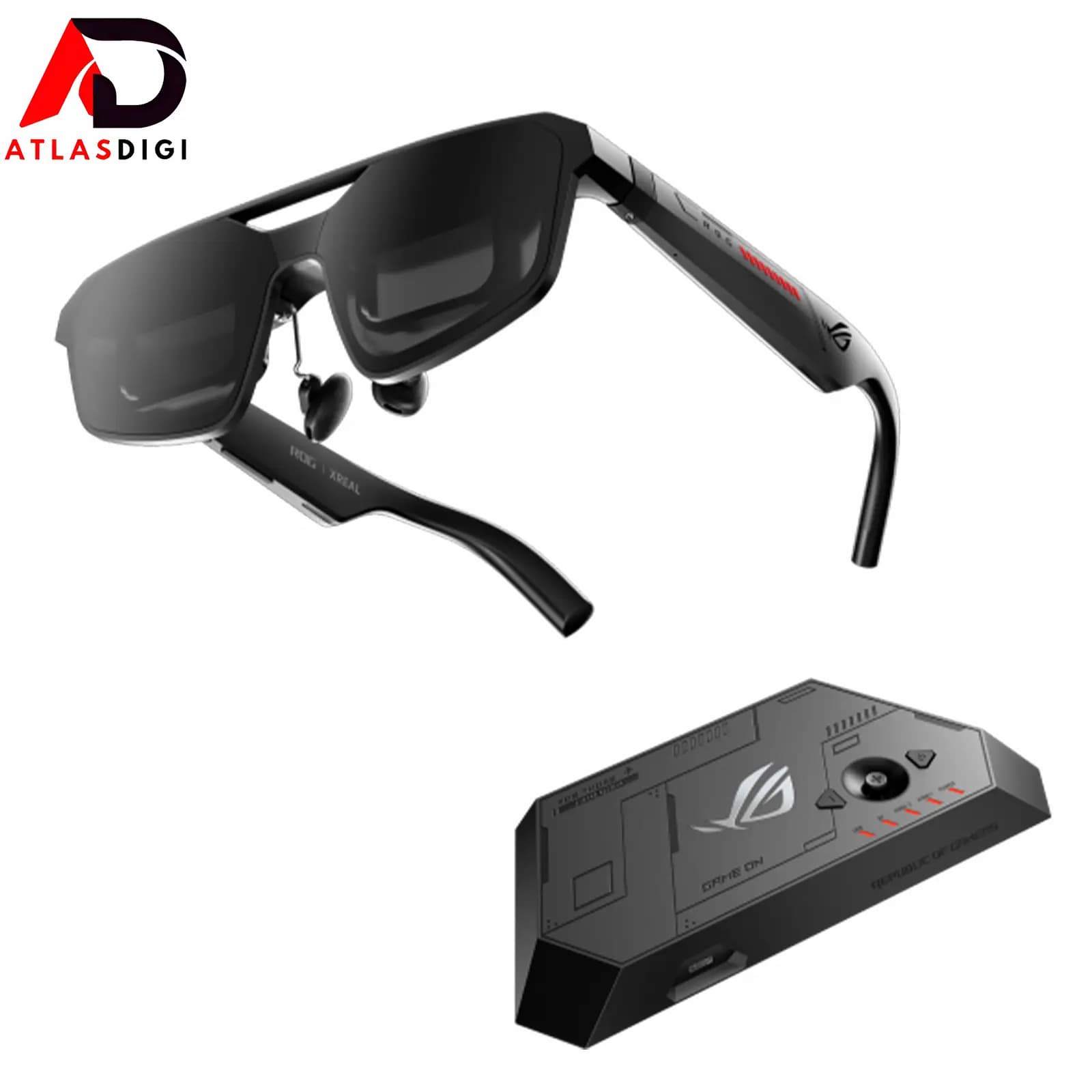 عینک واقعیت افزوده گیمینگ ایسوس مدل ROG XREAL R1 با نمایشگر Micro-OLED نرخ نوسازی 240 هرتز به همراه داک اختصاصی ROG Control