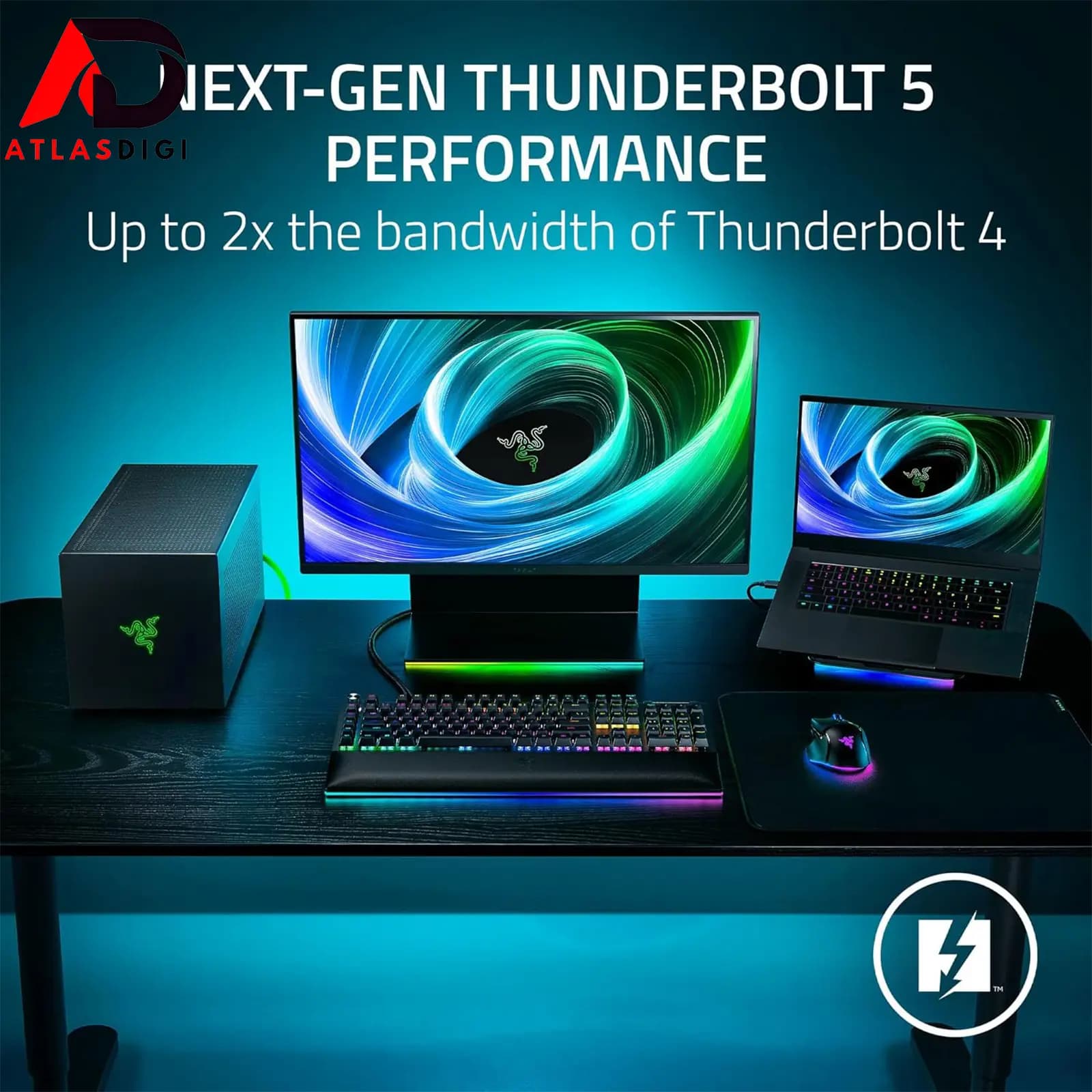 محفظه کارت گرافیک خارجی Razer Core X V2 | eGPU نسل Thunderbolt 5 با پشتیبانی کارت‌های 4‑Slot — تصویر ۴