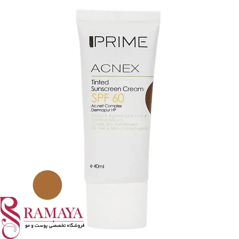 کرم ضد آفتاب رنگی SPF60 سری ACNEX پرایم — تصویر ۴