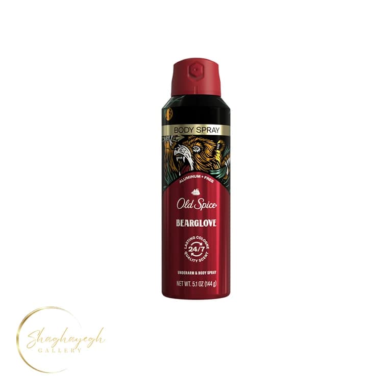 اسپری بدن الد اسپایس بدون آلومینیوم بیرگلاو ۱۴۴ گرم Old Spice Bearglove Aluminum Free Body Spray