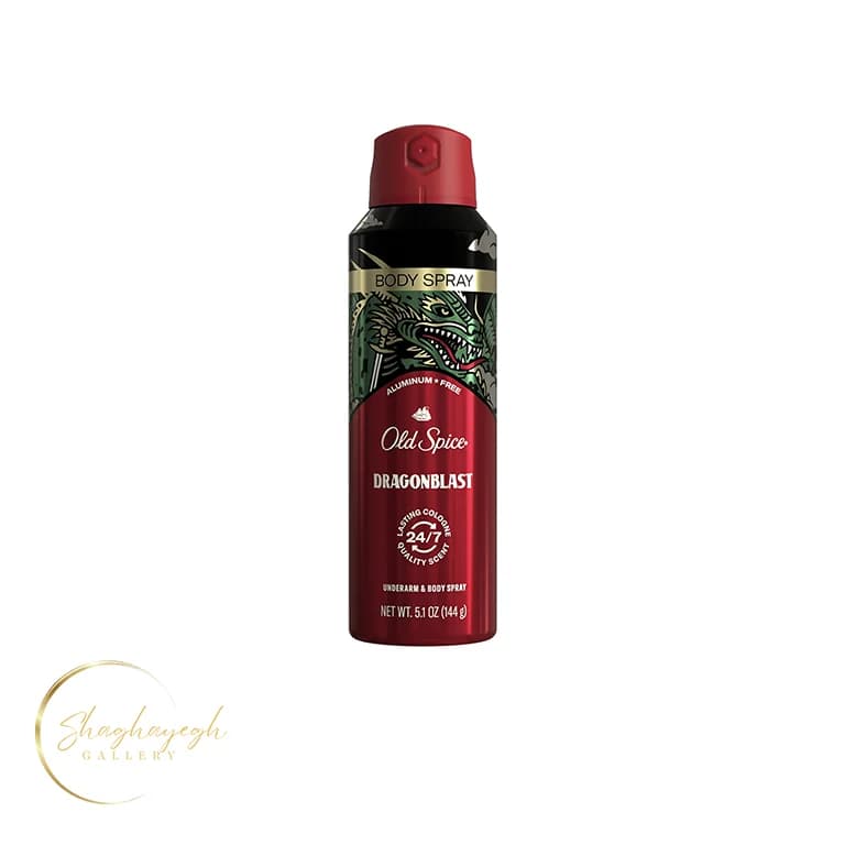 اسپری بدن الد اسپایس بدون آلومینیوم دراگون بلاست ۱۴۴ گرم Old Spice Dragonblast Aluminum Free Body Spray