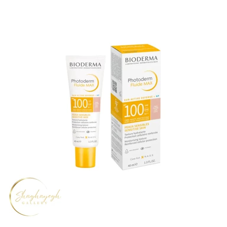 ضدآفتاب رنگی روشن فلوئید مکس SPF100 پوست حساس بایودرما ۴۰ میل Bioderma Photoderm Fluide MAX SPF100 Very Light Tinted