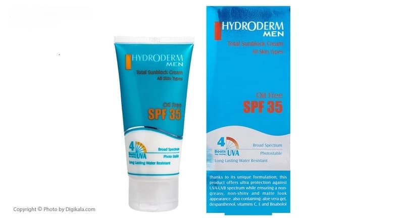 کرم ضدآفتاب آقایان هیدرودرم با SPF35 حجم 50 میلی لیتر — تصویر ۴