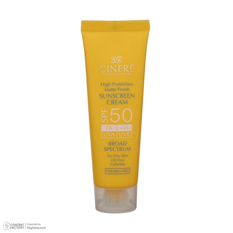 کرم ضدآفتاب بی‌رنگ سینره مدل SPF50 مناسب پوست چرب — تصویر ۲