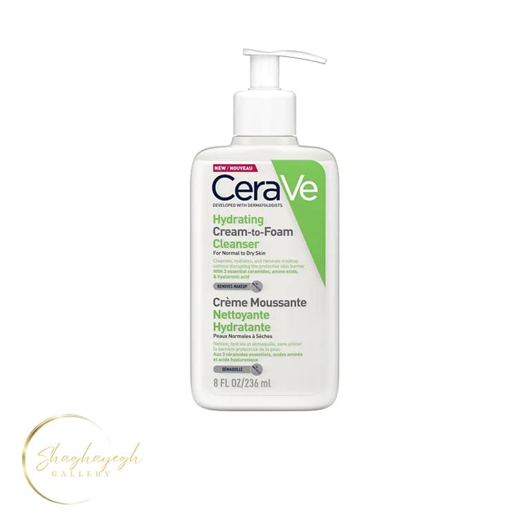 شوینده کرمی فومی آبرسان سراوی پوست نرمال تا خشک ۲۳۶ میل CeraVe Hydrating Cream-to-Foam Cleanser