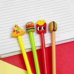خودکار فست فود فانتزی جشن خودکار روان نویس رواننویس روانویس پیتزا ساندویچ همبرگر سیب زمینی هدیه کادو دخترانه پسرانه 1عدد — تصویر ۳