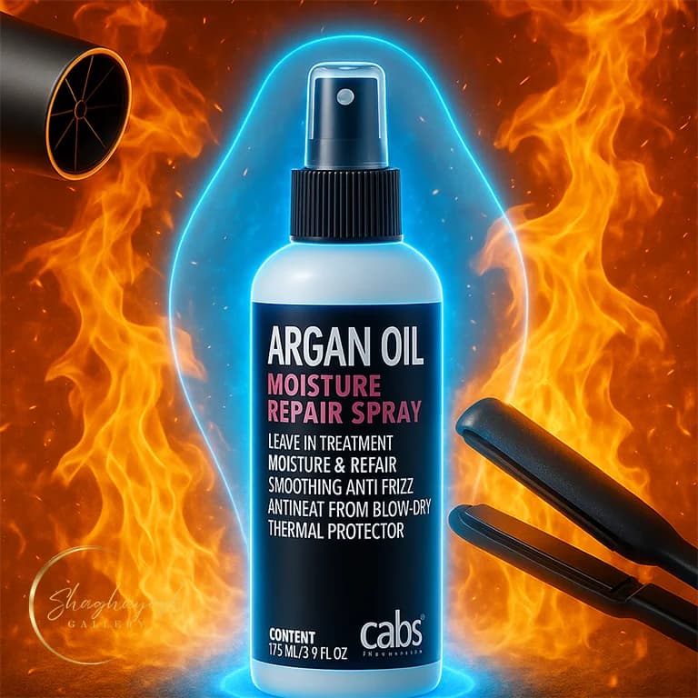 اسپری محافظ حرارت و براق‌کننده مو کبس ۱۷۵ میل Cabs Argan Oil Moisture Repair Spray — تصویر ۳