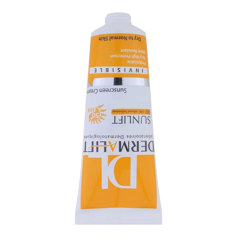 کرم ضد آفتاب بی رنگ درمالیفت با SPF50 مناسب پوست خشک حجم 40 میلی لیتر — تصویر ۴